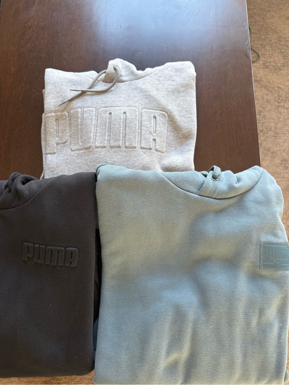PUMA Men's XL Hooded Sweatshirt  Bundle - Gray, Black, Sage